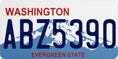 WA license plate ABZ5390