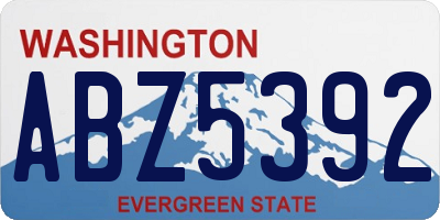 WA license plate ABZ5392
