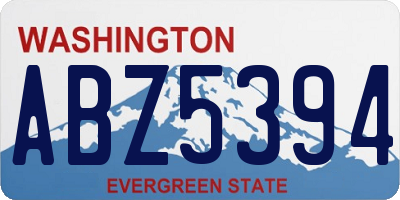 WA license plate ABZ5394