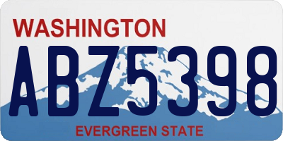 WA license plate ABZ5398