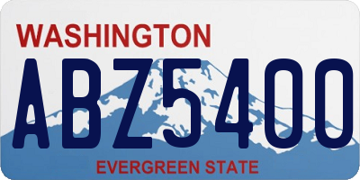 WA license plate ABZ5400