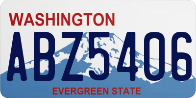 WA license plate ABZ5406