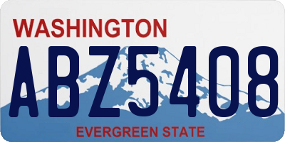 WA license plate ABZ5408