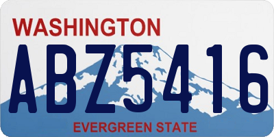 WA license plate ABZ5416