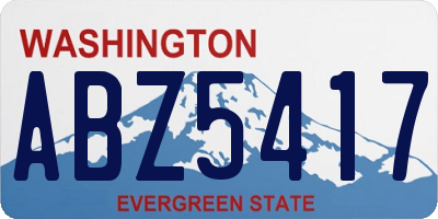 WA license plate ABZ5417
