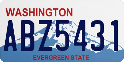 WA license plate ABZ5431