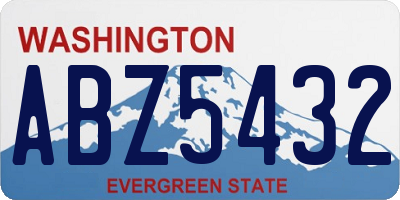 WA license plate ABZ5432