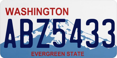 WA license plate ABZ5433