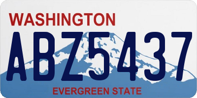 WA license plate ABZ5437