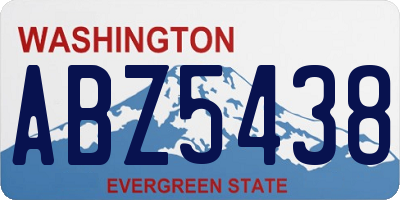WA license plate ABZ5438