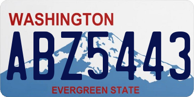 WA license plate ABZ5443