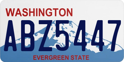 WA license plate ABZ5447