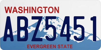WA license plate ABZ5451