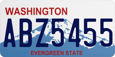 WA license plate ABZ5455