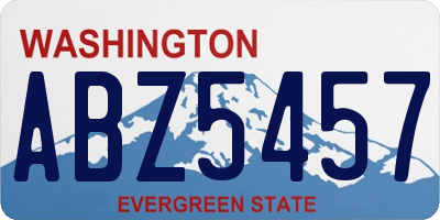 WA license plate ABZ5457