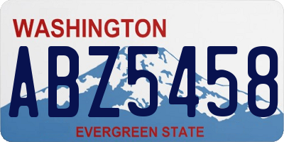WA license plate ABZ5458