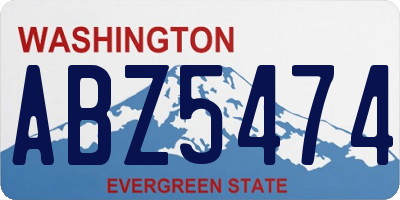 WA license plate ABZ5474