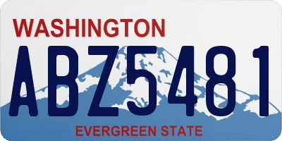 WA license plate ABZ5481
