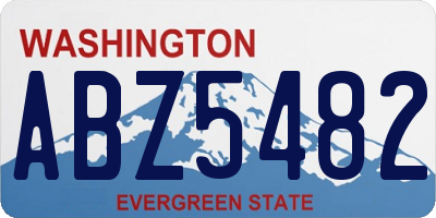 WA license plate ABZ5482