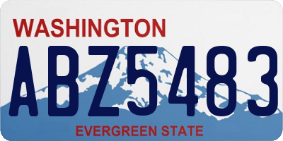 WA license plate ABZ5483