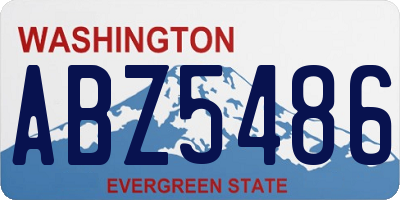 WA license plate ABZ5486