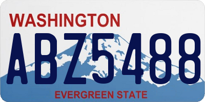 WA license plate ABZ5488