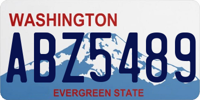 WA license plate ABZ5489