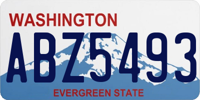 WA license plate ABZ5493