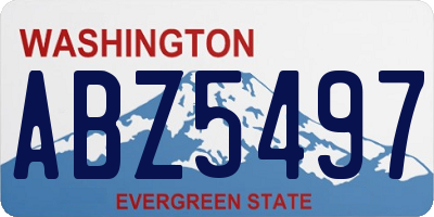 WA license plate ABZ5497