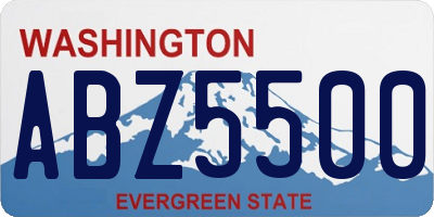 WA license plate ABZ5500