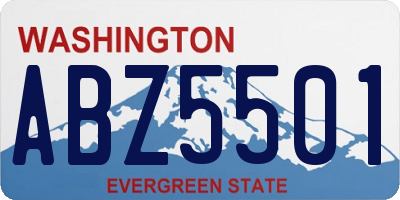 WA license plate ABZ5501