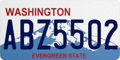 WA license plate ABZ5502