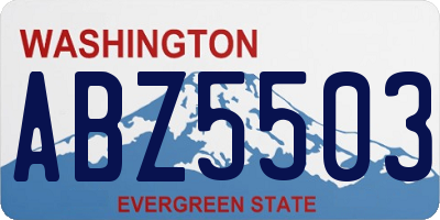 WA license plate ABZ5503