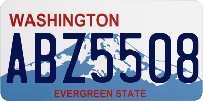 WA license plate ABZ5508