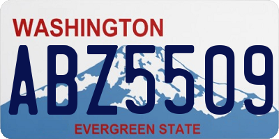 WA license plate ABZ5509