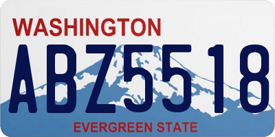 WA license plate ABZ5518
