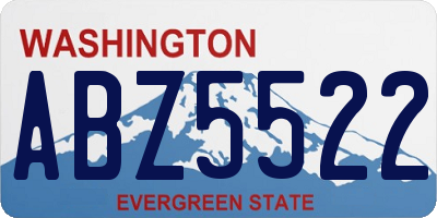 WA license plate ABZ5522