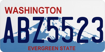 WA license plate ABZ5523