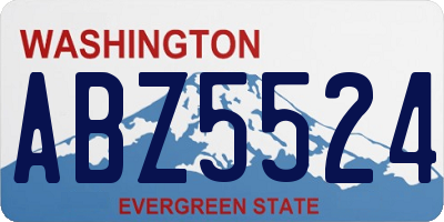 WA license plate ABZ5524