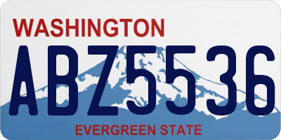 WA license plate ABZ5536