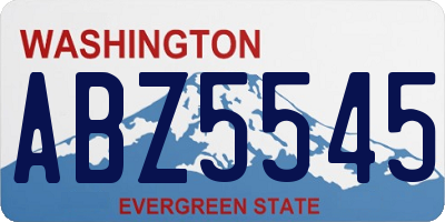 WA license plate ABZ5545