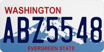 WA license plate ABZ5548
