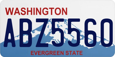 WA license plate ABZ5560
