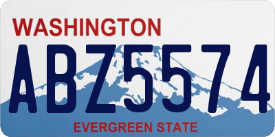 WA license plate ABZ5574