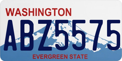 WA license plate ABZ5575