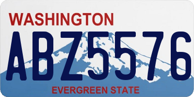 WA license plate ABZ5576