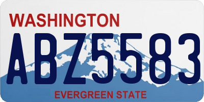 WA license plate ABZ5583