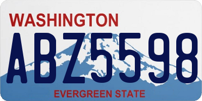 WA license plate ABZ5598