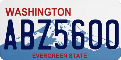 WA license plate ABZ5600