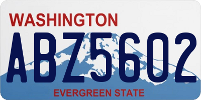 WA license plate ABZ5602